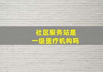 社区服务站是一级医疗机构吗