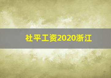 社平工资2020浙江