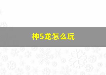 神5龙怎么玩