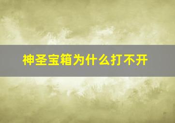 神圣宝箱为什么打不开