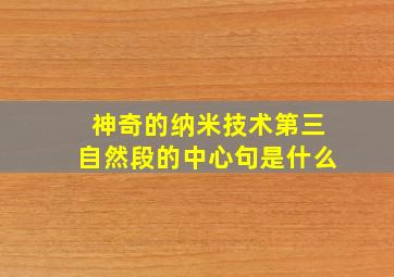 神奇的纳米技术第三自然段的中心句是什么