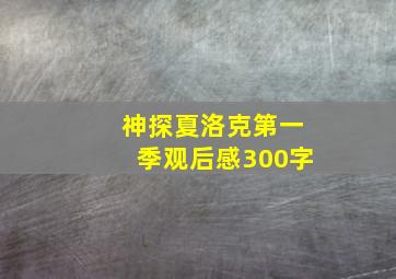 神探夏洛克第一季观后感300字