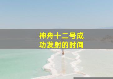 神舟十二号成功发射的时间