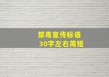 禁毒宣传标语30字左右简短