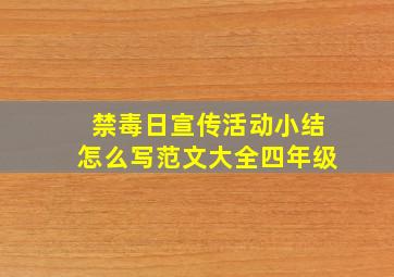 禁毒日宣传活动小结怎么写范文大全四年级