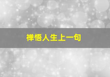 禅悟人生上一句