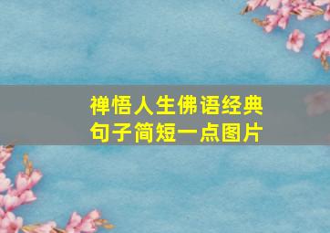 禅悟人生佛语经典句子简短一点图片