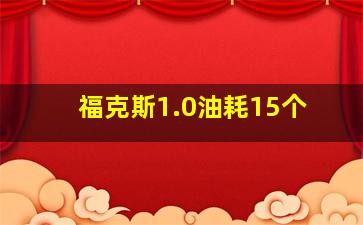 福克斯1.0油耗15个