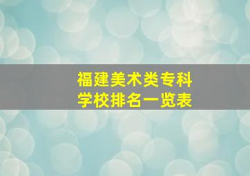 福建美术类专科学校排名一览表