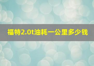 福特2.0t油耗一公里多少钱