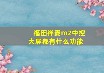 福田祥菱m2中控大屏都有什么功能