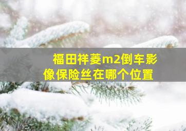 福田祥菱m2倒车影像保险丝在哪个位置