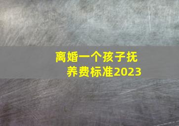 离婚一个孩子抚养费标准2023