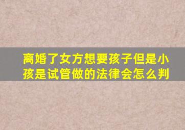 离婚了女方想要孩子但是小孩是试管做的法律会怎么判