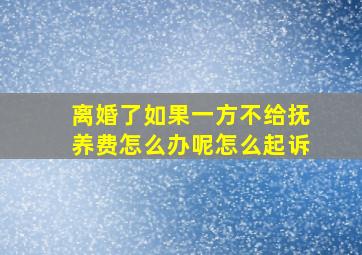 离婚了如果一方不给抚养费怎么办呢怎么起诉