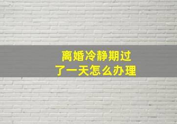 离婚冷静期过了一天怎么办理