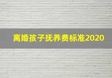 离婚孩子抚养费标准2020