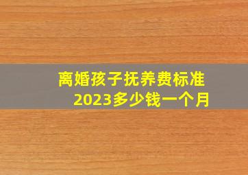 离婚孩子抚养费标准2023多少钱一个月