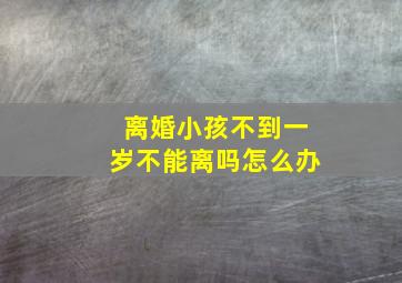 离婚小孩不到一岁不能离吗怎么办