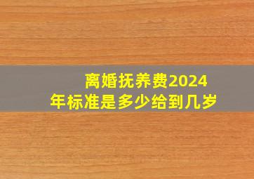 离婚抚养费2024年标准是多少给到几岁