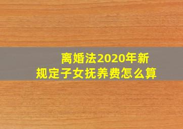 离婚法2020年新规定子女抚养费怎么算