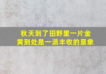 秋天到了田野里一片金黄到处是一派丰收的景象