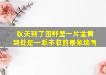 秋天到了田野里一片金黄到处是一派丰收的景象续写