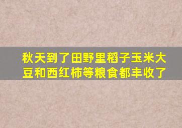 秋天到了田野里稻子玉米大豆和西红柿等粮食都丰收了