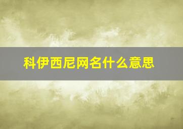 科伊西尼网名什么意思