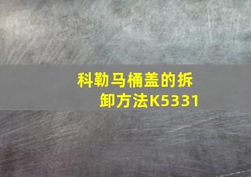 科勒马桶盖的拆卸方法K5331