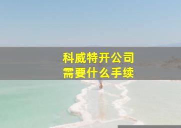 科威特开公司需要什么手续