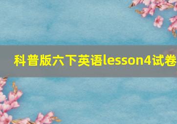 科普版六下英语lesson4试卷