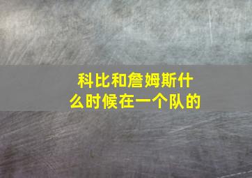 科比和詹姆斯什么时候在一个队的