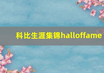 科比生涯集锦halloffame