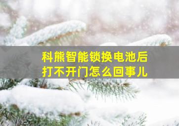 科熊智能锁换电池后打不开门怎么回事儿