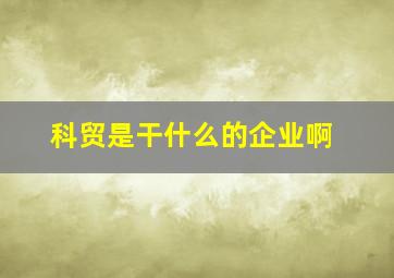 科贸是干什么的企业啊