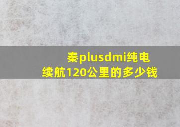 秦plusdmi纯电续航120公里的多少钱