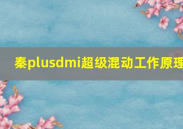 秦plusdmi超级混动工作原理