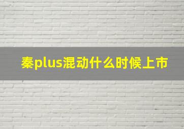 秦plus混动什么时候上市