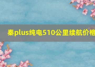 秦plus纯电510公里续航价格