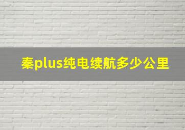 秦plus纯电续航多少公里