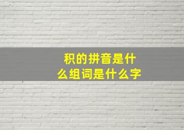 积的拼音是什么组词是什么字