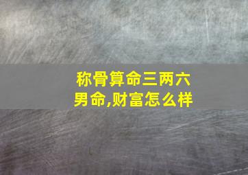 称骨算命三两六男命,财富怎么样