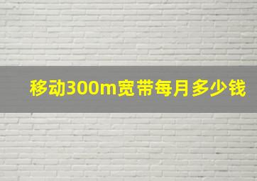 移动300m宽带每月多少钱