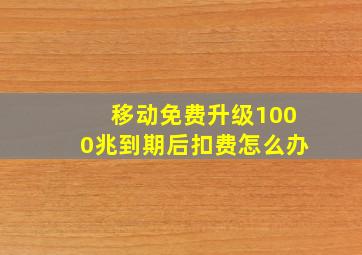 移动免费升级1000兆到期后扣费怎么办