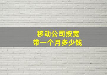 移动公司按宽带一个月多少钱