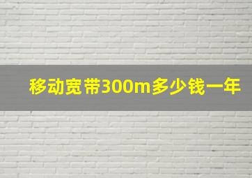 移动宽带300m多少钱一年