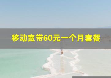 移动宽带60元一个月套餐