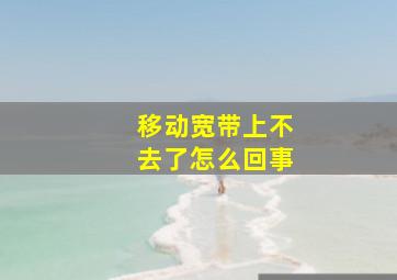 移动宽带上不去了怎么回事