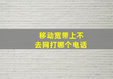 移动宽带上不去网打哪个电话